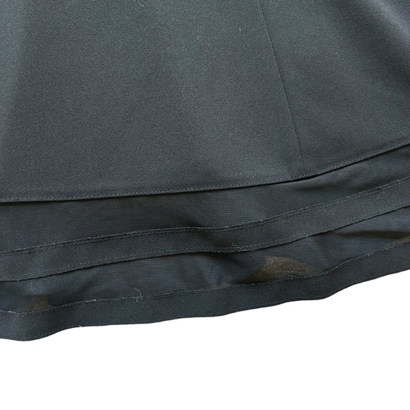 Calvin Klein sleeveless black crepe knit fit flare dress mesh panels size 10 - Picture 4 of 11